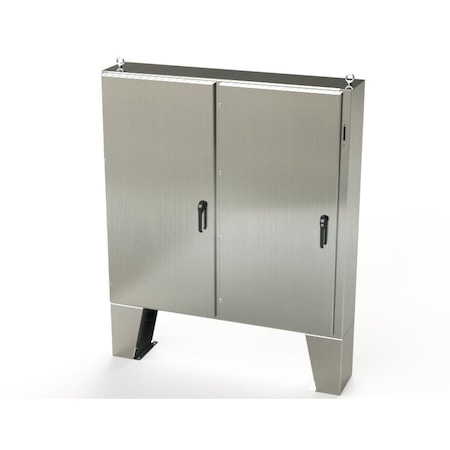 Saginaw Control & Engineering 3 Point Latch with Coinproof/Padlock Handle Electrical Enclosures, 60 in H, 12 in D, 61 in W SCE-60XEL6112SS6LP